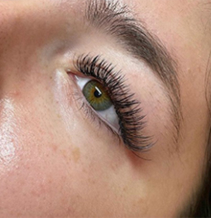 Close up of a woman's left eye with mascara on