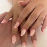 Pale pink nail art