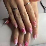 Pink mani nail art